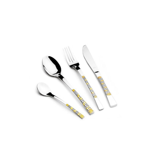 Arshia Stainless Steel Cutlery Sets 50pcs Gold & Silver