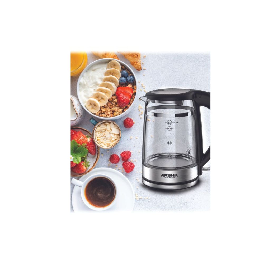 Arshia Double Layered Glass Kettle 1.7 Litre