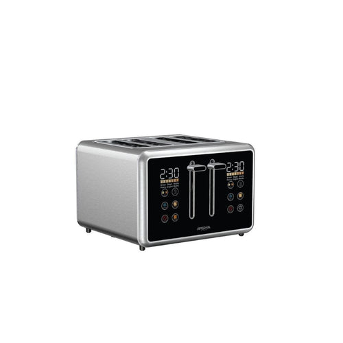 Arshia Digital Bread Toaster Black - 2 Slot, 4 Slice, Baguette Control
