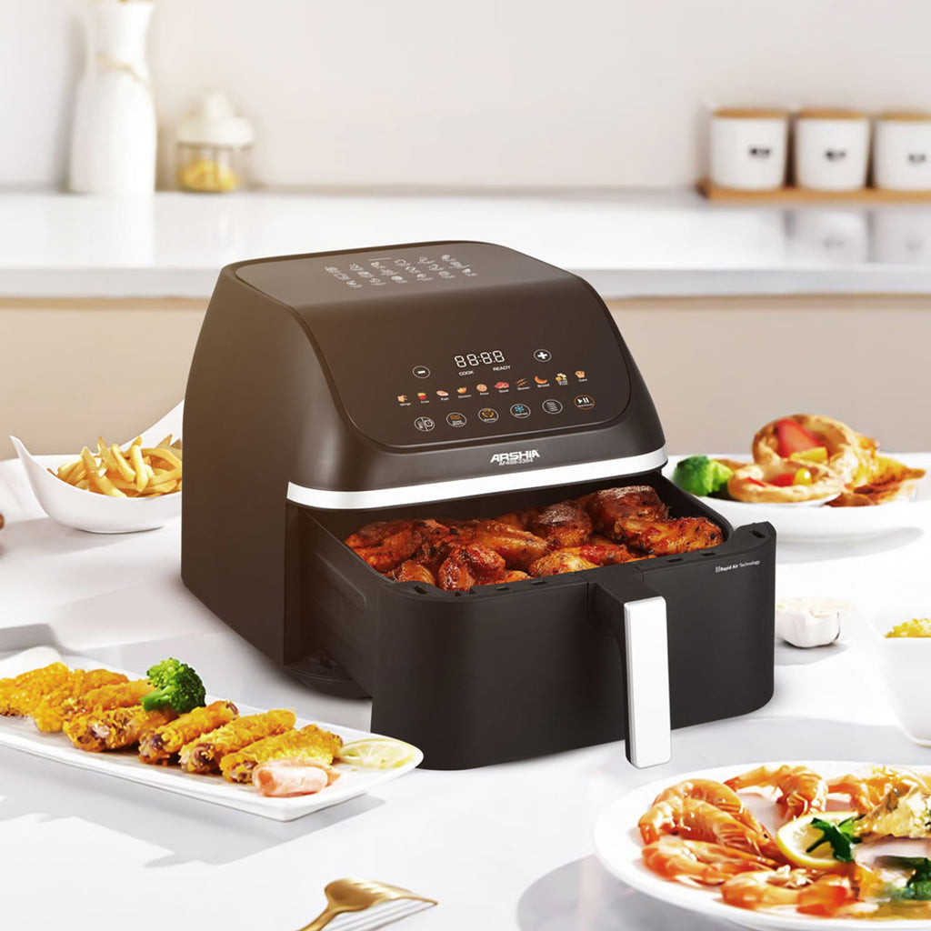 Arshia 9L Digital Air Fryer – Extra Large Capacity, 3D Airflow, WideMax Base, 1900W Power