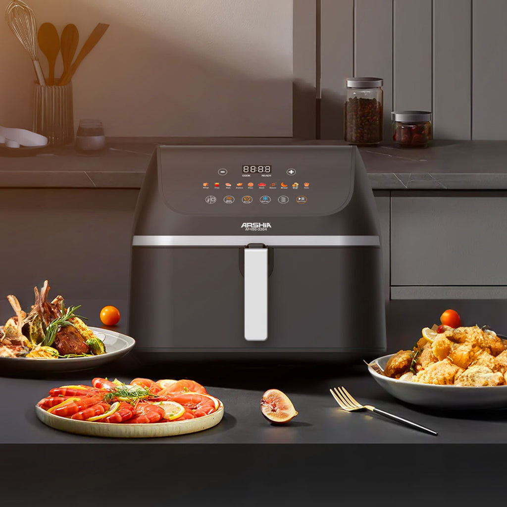 Arshia 9L Digital Air Fryer – Extra Large Capacity, 3D Airflow, WideMax Base, 1900W Power