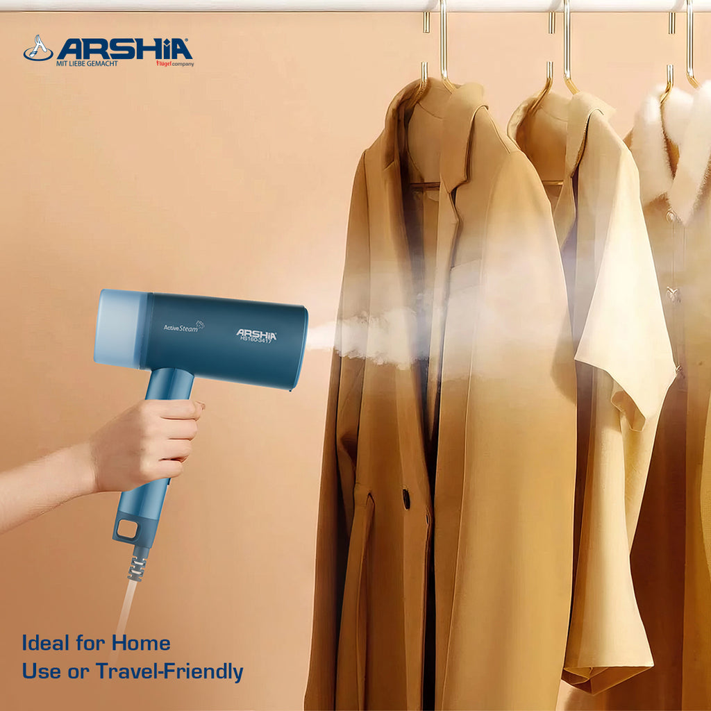 Arshia Foldable Handheld Garment Steamer 1330W – Compact Travel-Friendly Steamer with 100ml Tank & Quick 35s Heat-Up