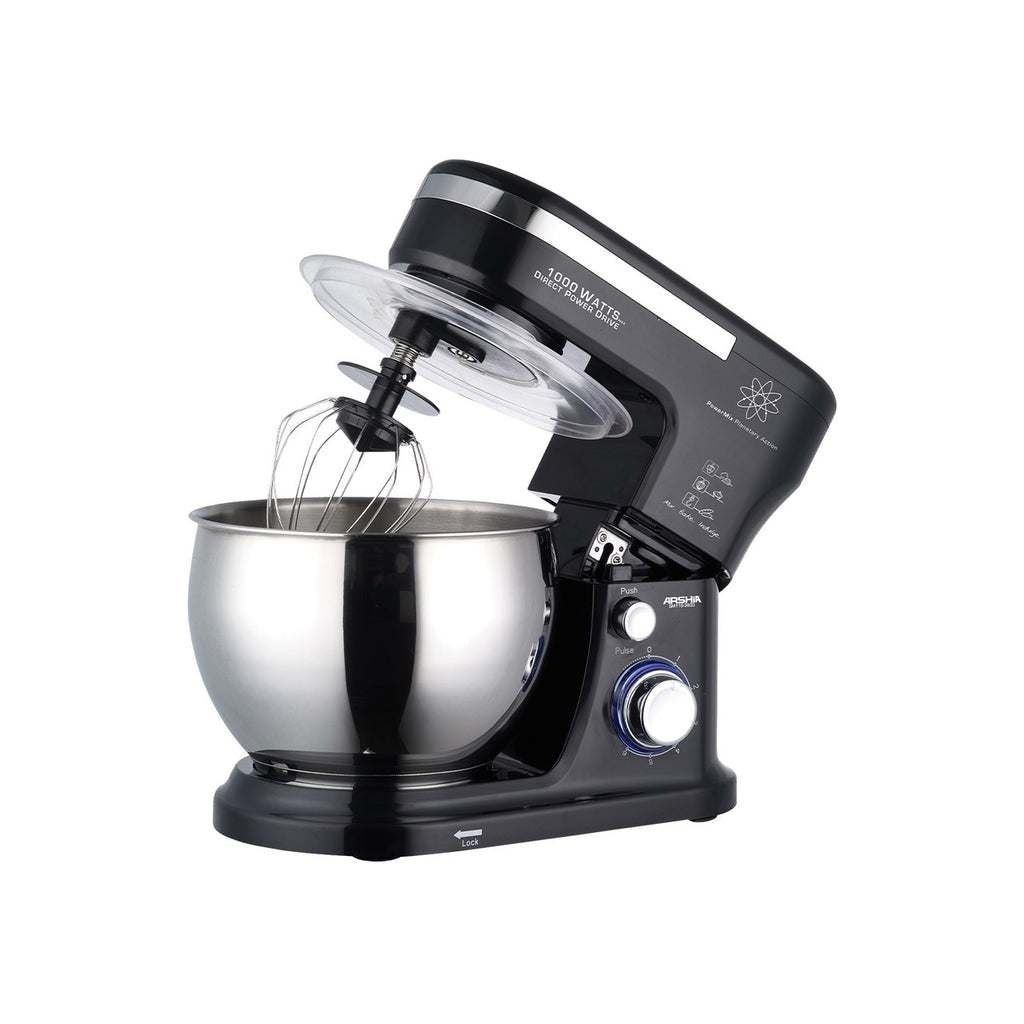 Arshia 5L Stand Mixer – 1000W Powerful Motor, 6 Speeds, Planetary Action, LED Bowl Cover