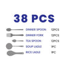 Arshia Stainless Steel Cutlery Sets 38pcs Gold