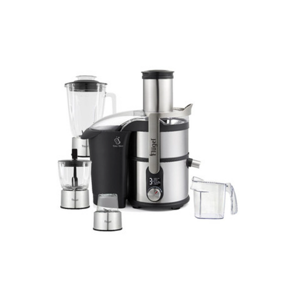 Flügel 4-in-1 Juicer Machine 800W – Juicer, Blender, Coffee Grinder & Chopper | XL Feeding Tube, Stainless Steel, 5-Speed, Easy Clean
