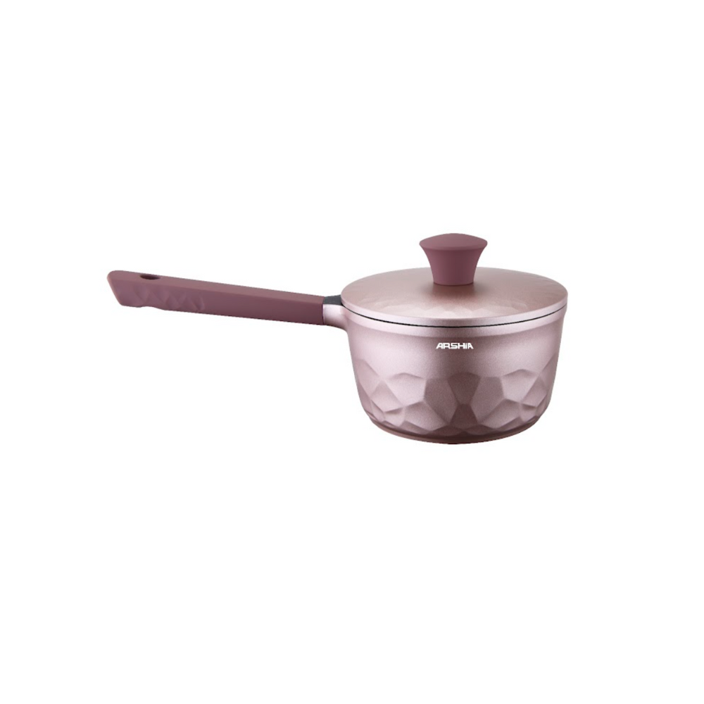 Arshia 16-Piece Pink Diamond Cookware Set – Premium Die-Cast Aluminium with Teflon Select Non-Stick | Stylish, Durable & Heat-Efficient