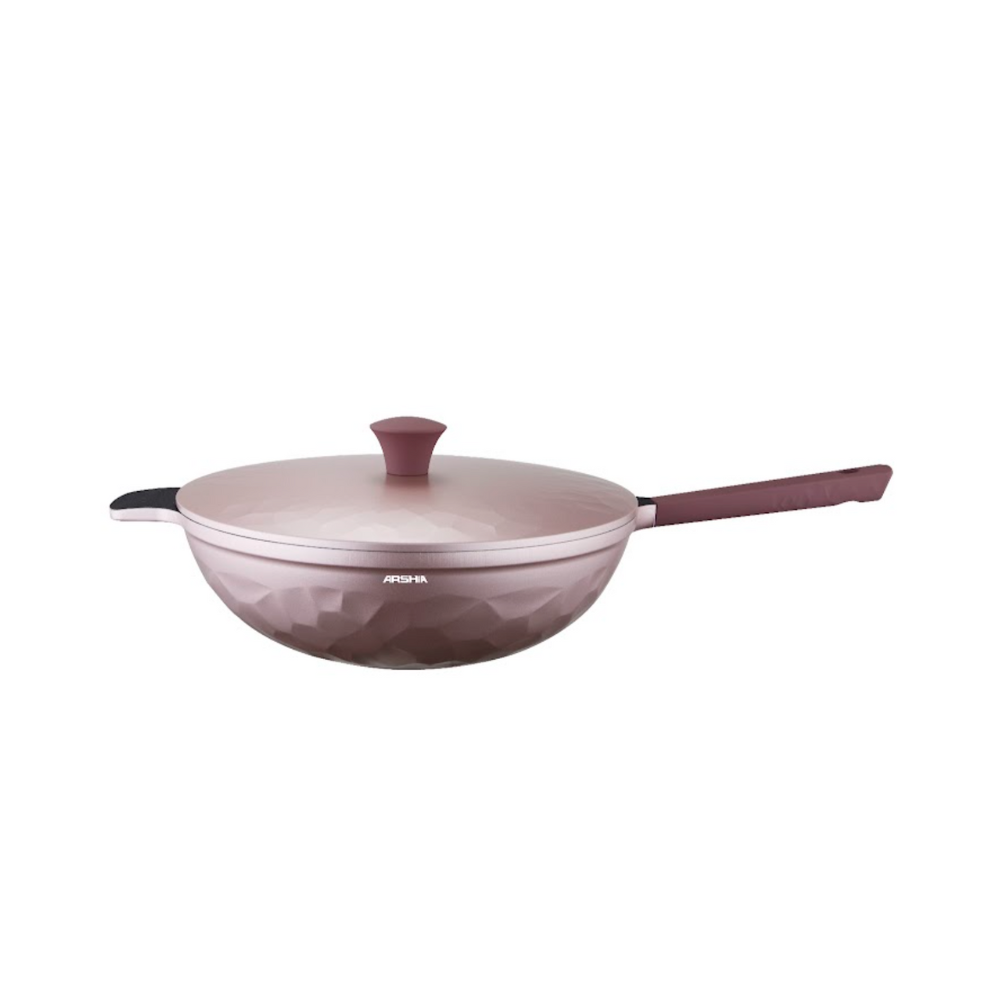 Arshia 16-Piece Pink Diamond Cookware Set – Premium Die-Cast Aluminium with Teflon Select Non-Stick | Stylish, Durable & Heat-Efficient