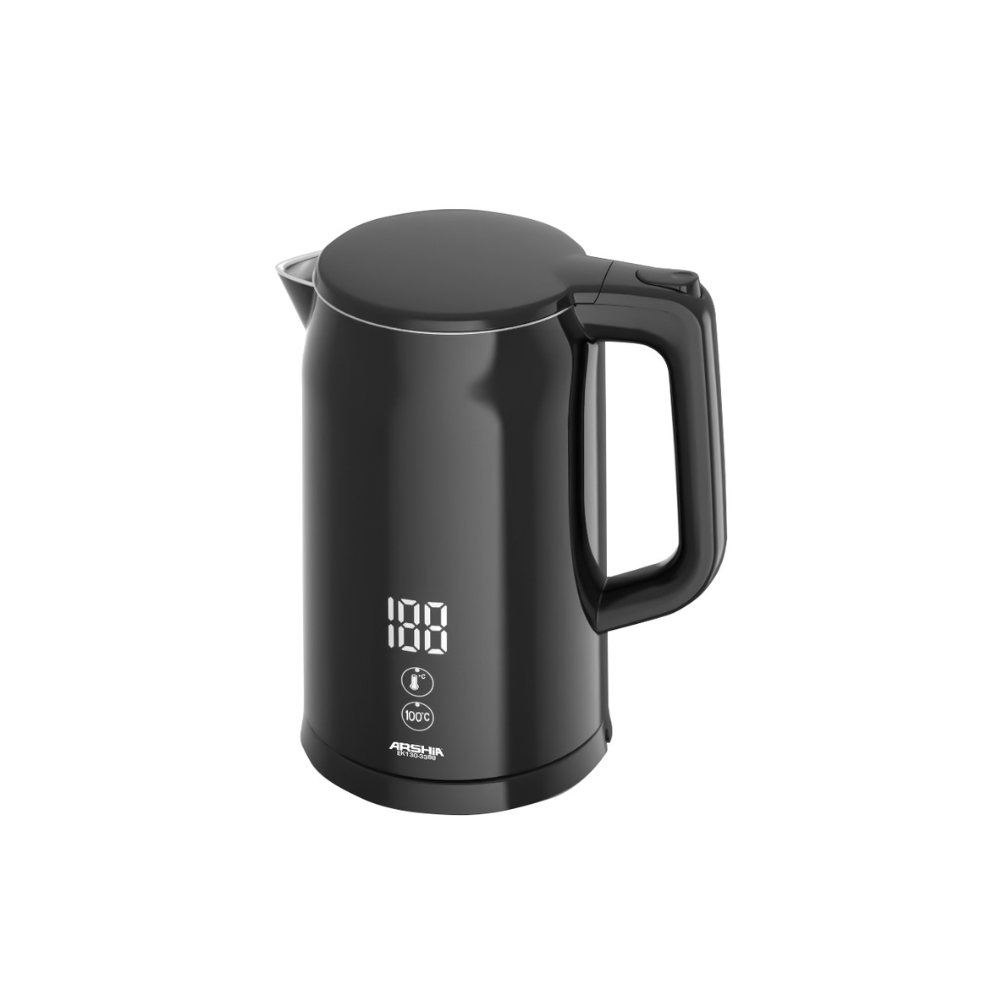 Arshia Electric Kettle 1.7L – 2200W Stainless Steel Quick Boil Kettle with Strix Technology, One-Touch Operation & Stay-Cool Body