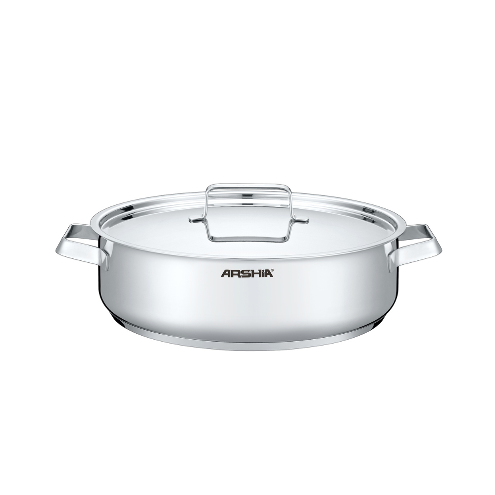 Arshia 8-Piece Stainless Steel Cookware Set – 3-Layer Base, Heat-Resistant Handles, Induction Compatible