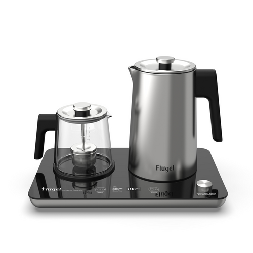 Flügel Smart Tea Maker & Kettle 2-in-1 – 2200W, 1.7L Kettle + 1.0L Teapot, 45–100°C Control, Presets for Tea Brewing