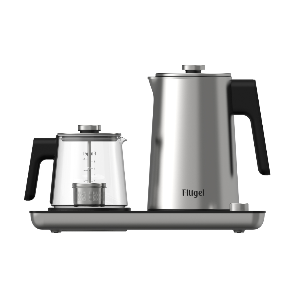 Flügel Smart Tea Maker & Kettle 2-in-1 – 2200W, 1.7L Kettle + 1.0L Teapot, 45–100°C Control, Presets for Tea Brewing