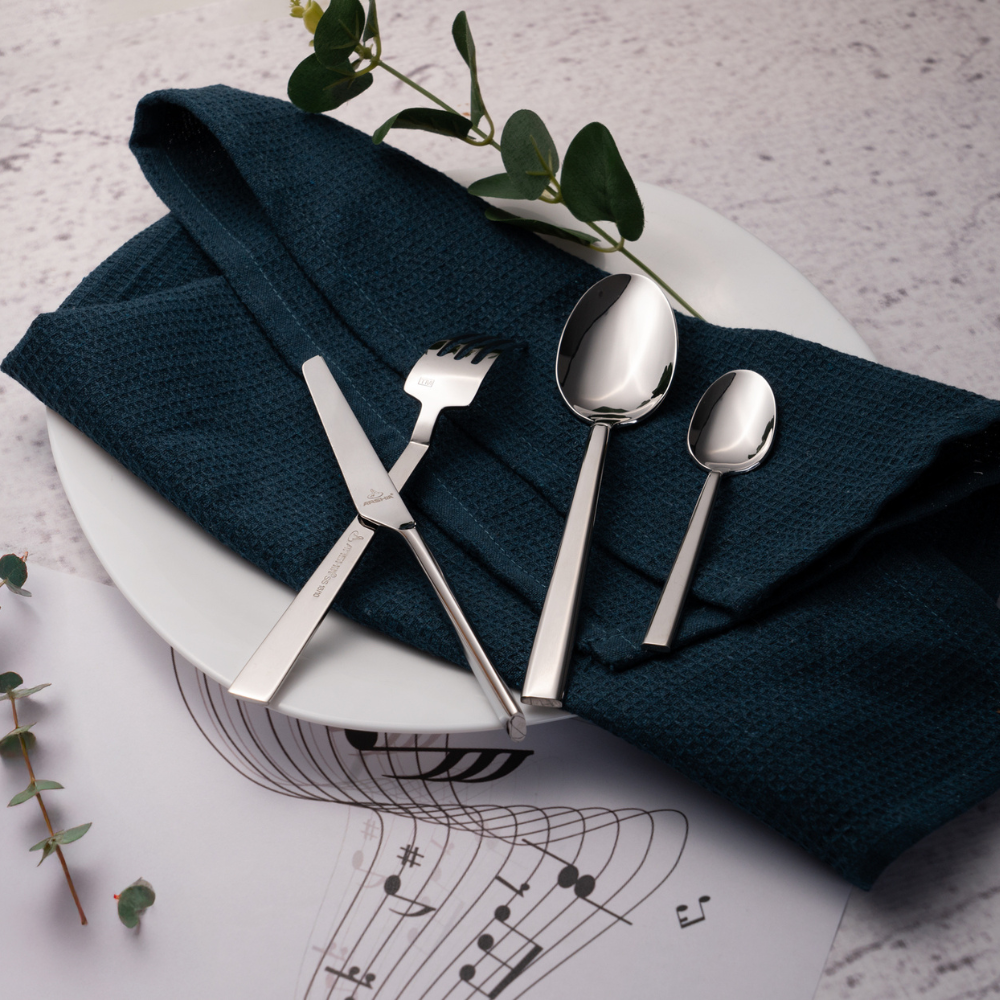 Arshia TM339M Silver Matte 95-Piece Cutlery Set – Premium 18/10 Stainless Steel with Ergonomic Handles & Matte Finish