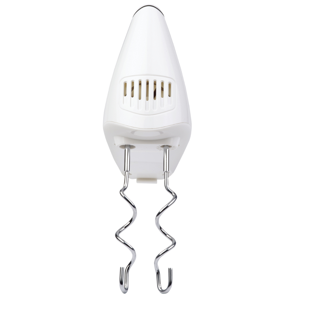 Arshia Hand Mixer – 400W, 5-Speed with Turbo, Stainless Steel Beaters & Dough Hooks, Ergonomic Lightweight Design – White
