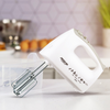 Arshia Hand Mixer – 400W, 5-Speed with Turbo, Stainless Steel Beaters & Dough Hooks, Ergonomic Lightweight Design – White