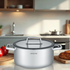 Arshia 18cm Tri-Ply Stainless Steel Casserole – 2.2L Capacity, Nonstick Interior, Induction Compatible