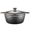 Arshia CO110 Casserole with Lid – Die-Cast Aluminum, Diamond-Textured Silver, Non-Stick Interior, Stylish & Durable