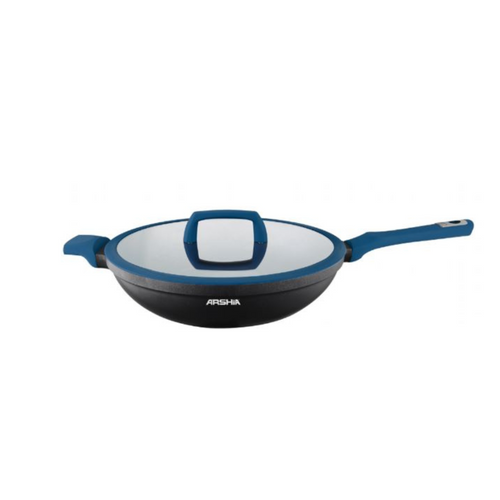 Arshia CO135 Wok Pan 32cm with Lid – German Greblon Non-Stick, Induction Base, Professional Grade
