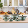 Arshia Premium Die-Casted Aluminium Green Diamond Cookware Set 12pcs – Non-Stick, Durable, Elegant Design