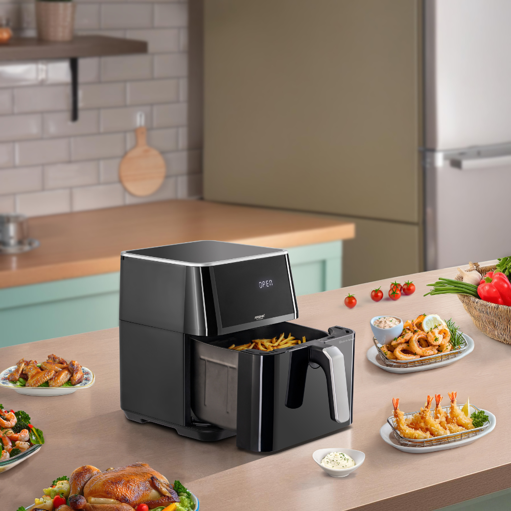 Arshia Cyclone Air Fryer 7.5L with Visible Window – Oil-Free Rapid Air Cooking