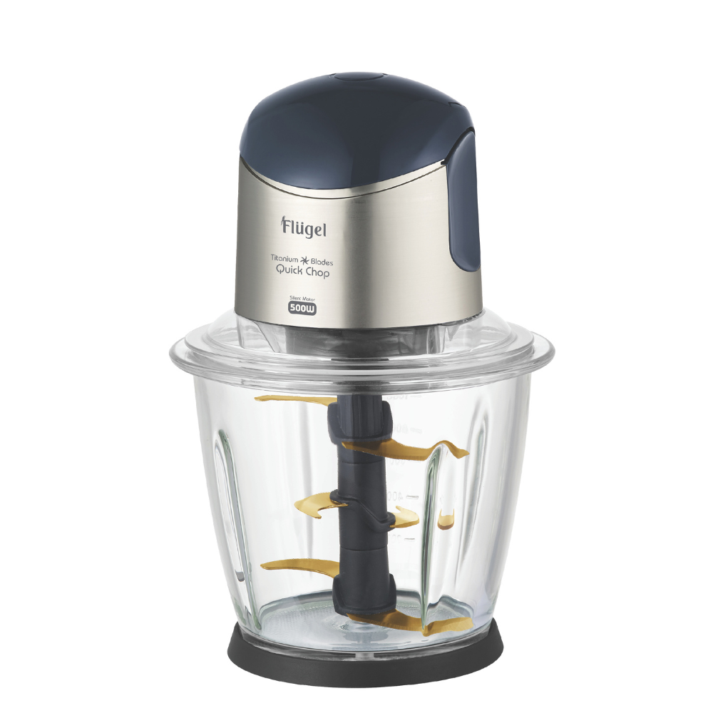 Flügel 1.5L Electric Chopper – 6 Titanium Blades, 500W, Glass Jar, One-Touch Operation
