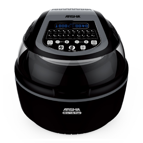 Arshia Multipurpose 20 in 1 Air Fryer with Digital Display Functions 10 Litre Black