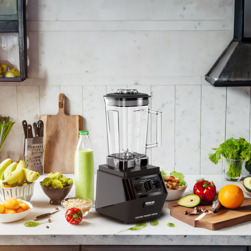 Arshia 2L Professional Blender – 2200W High-Power Motor, Multi-Function Programs, Quiet Operation, Food-Grade Jar, Anti-Slip Base