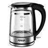 Arshia 1.7L Premium Double-Layer Glass Kettle – 1800W, Fast Boil, Strix Control, Auto Shut-Off, Blue Light, Cord Storage