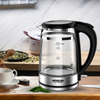 Arshia 1.7L Premium Double-Layer Glass Kettle – 1800W, Fast Boil, Strix Control, Auto Shut-Off, Blue Light, Cord Storage