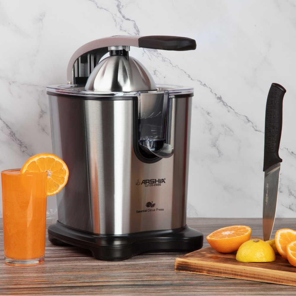 Arshia Citrus Juicer  – 300W, Stainless Steel Cone, Anti-Drip, Compact Design