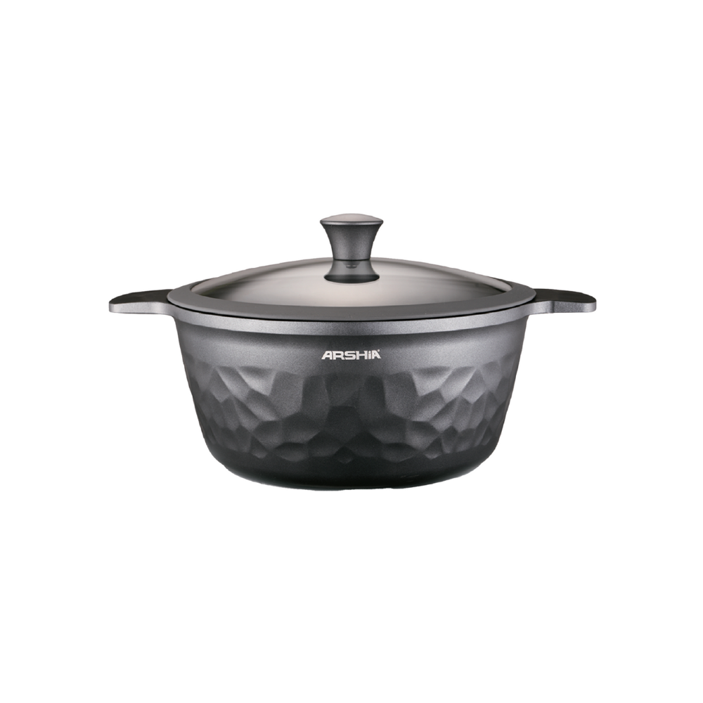 Arshia 16-Piece Gray Diamond Cookware Set – Premium Die-Cast Aluminium with Teflon Select Non-Stick | Durable, Stylish & Heat-Efficient