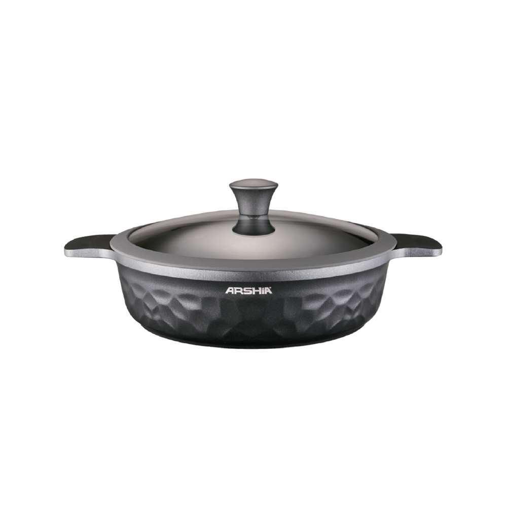 Arshia 16-Piece Gray Diamond Cookware Set – Premium Die-Cast Aluminium with Teflon Select Non-Stick | Durable, Stylish & Heat-Efficient