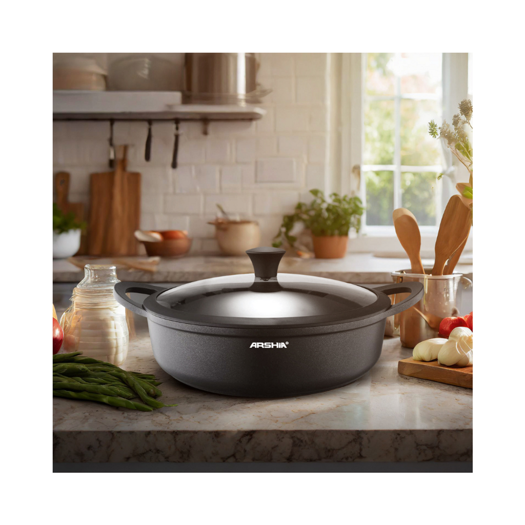 Arshia Frypan With Double Handle Lid 28cm