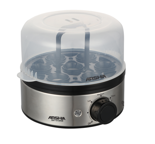 Arshia Egg Boiler – 7-Egg Capacity, 400W with Adjustable Doneness & Intelligent Precision Cooking System – Fast & Easy Egg Cooker for Soft, Medium & Hard Boiled Eggs