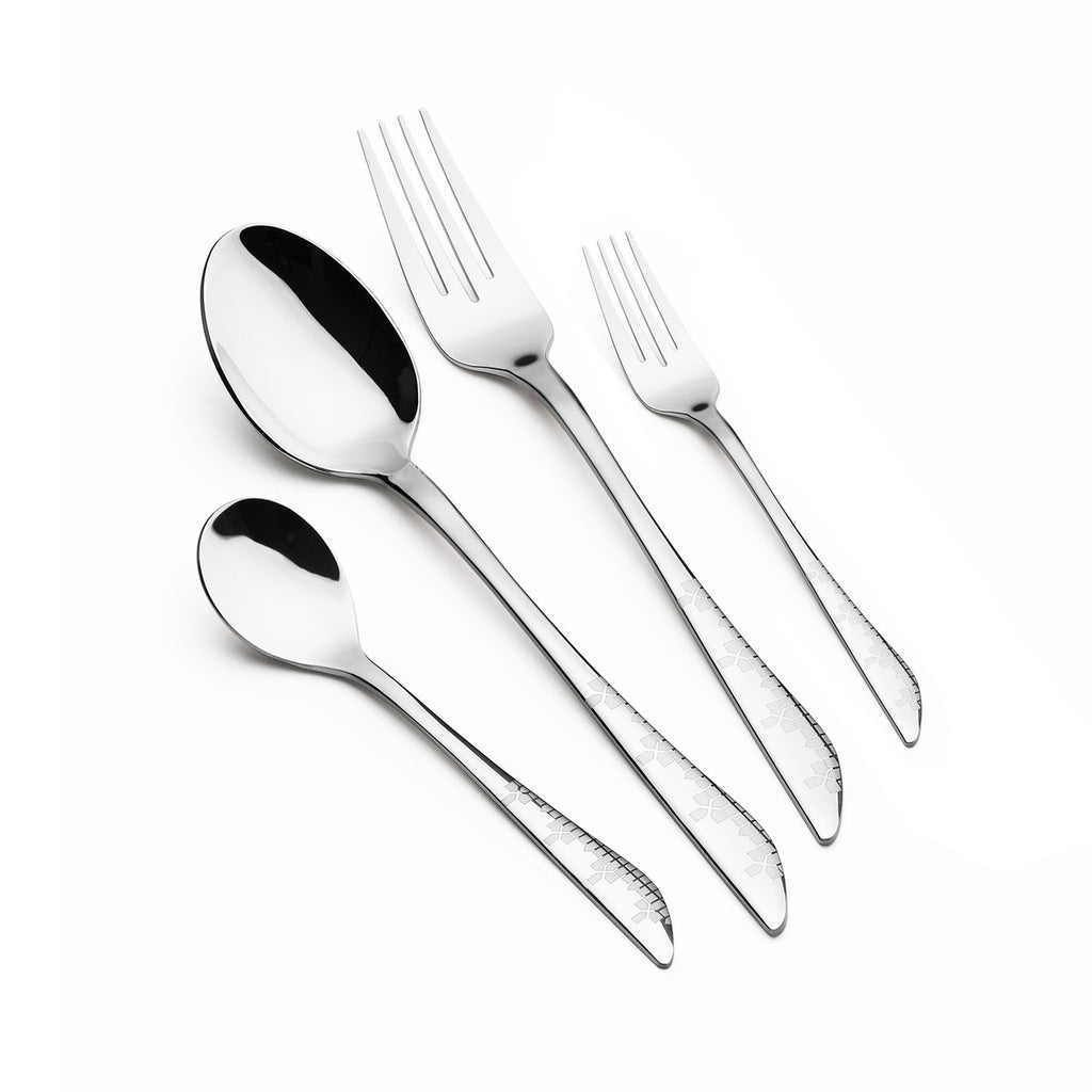 Arshia 48-piece Silver Cutlery Stand with Stand