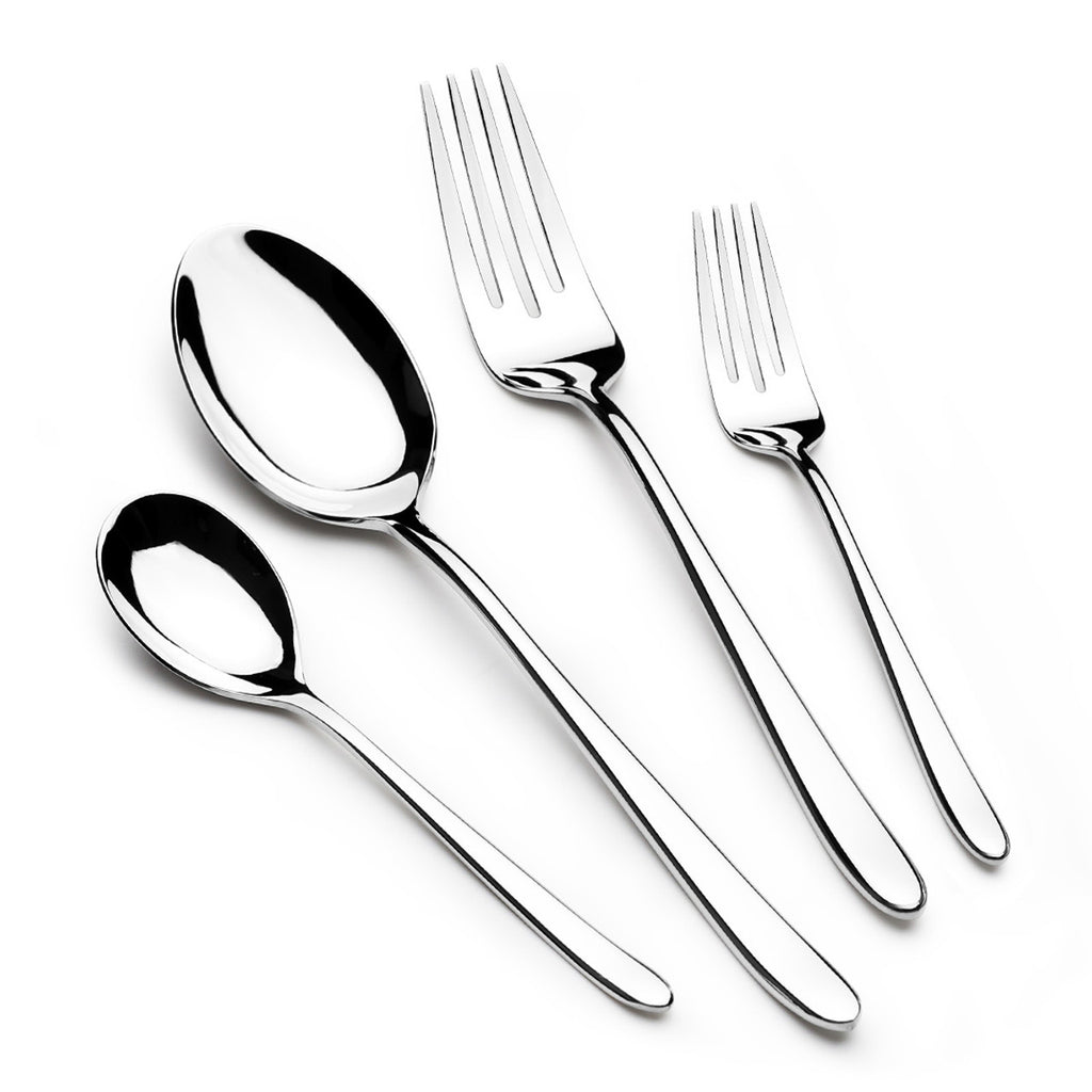 Arshia 48-piece Silver Cutlery Set with Stand