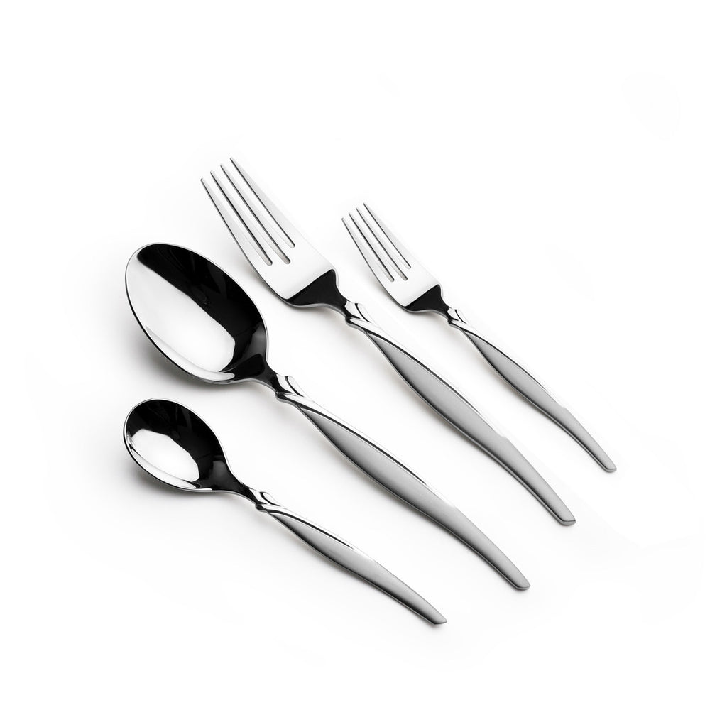 Arshia 48-piece Silver Cutlery Set with Stand