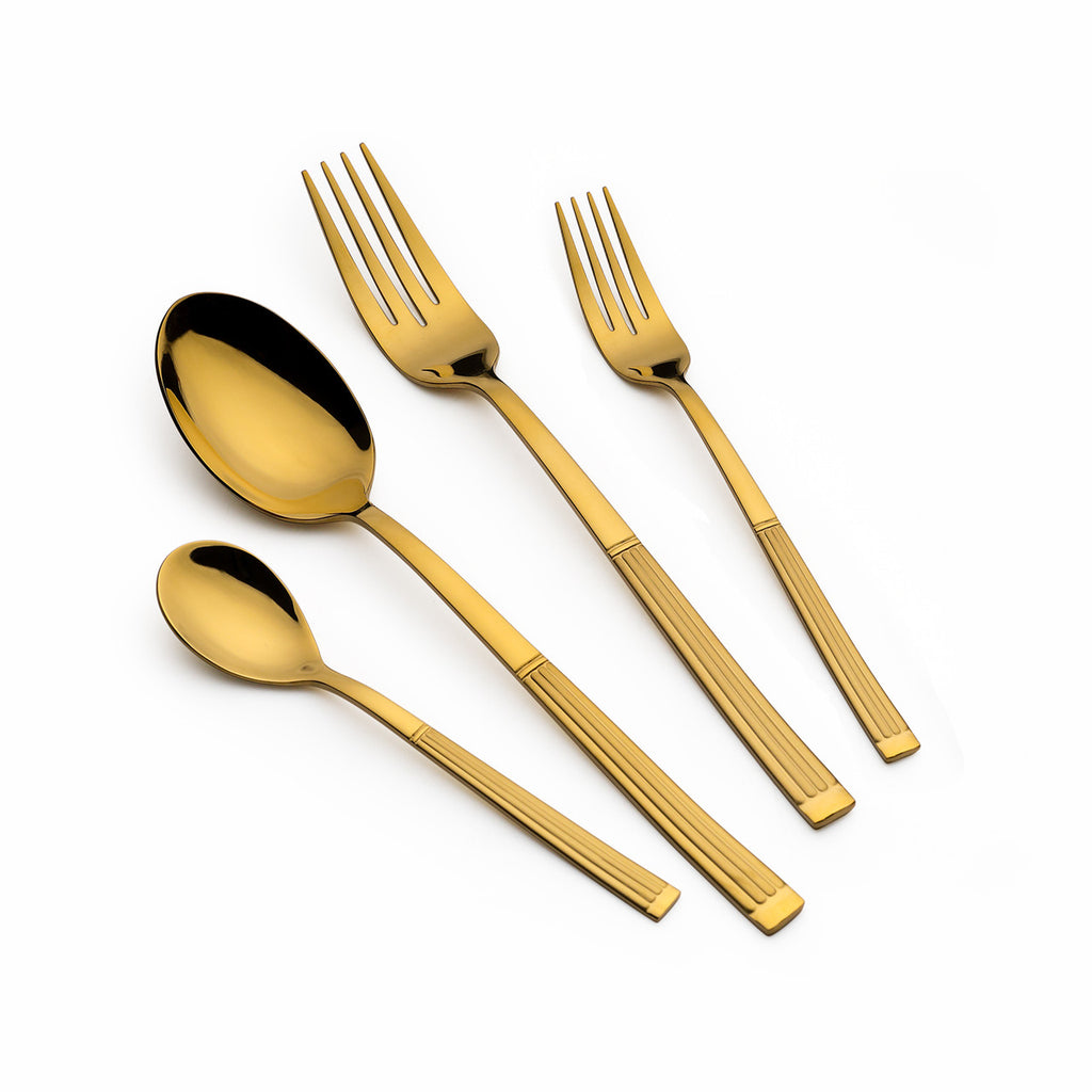 Arshia 48-piece Gold Cutlery Set with Stand