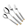 Arshia 48-piece Gold Silver Cutlery Set with Stand