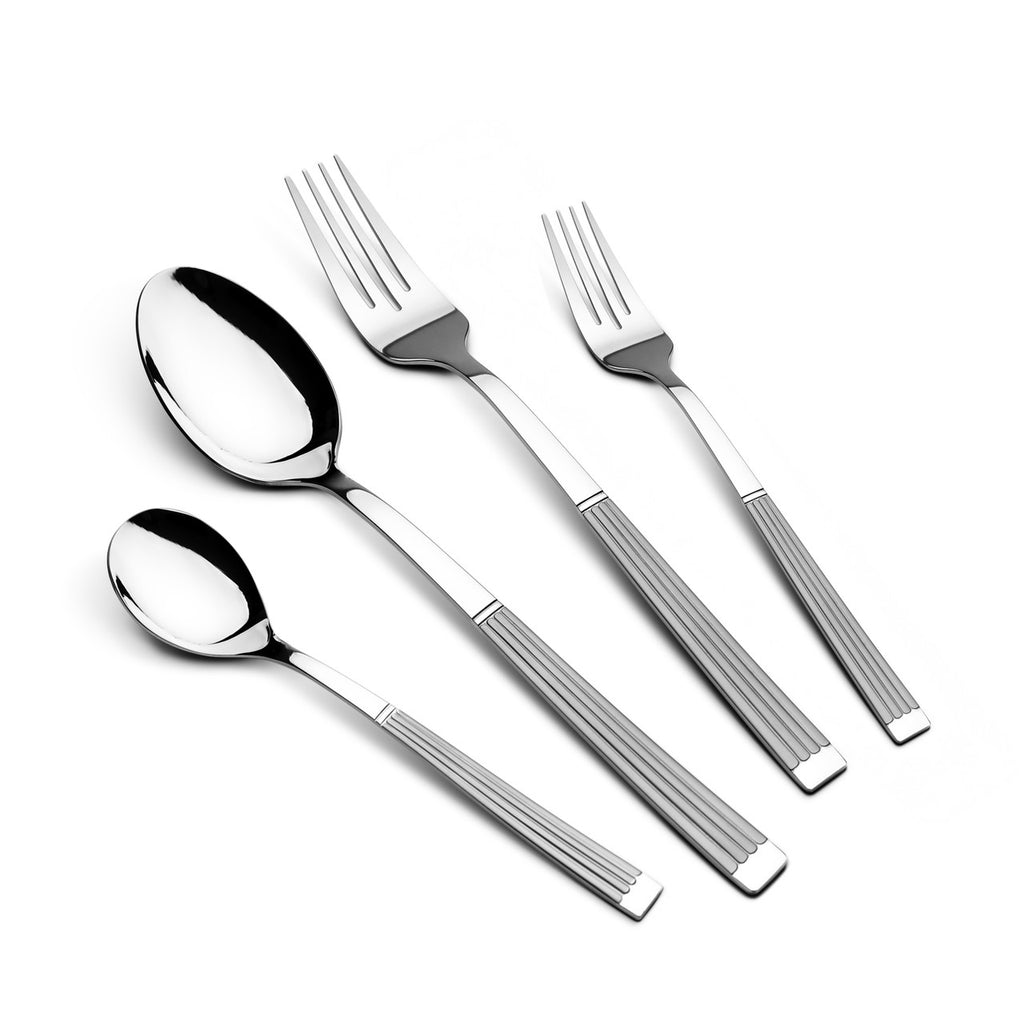 Arshia 48-piece Silver Cutlery Set with Stand