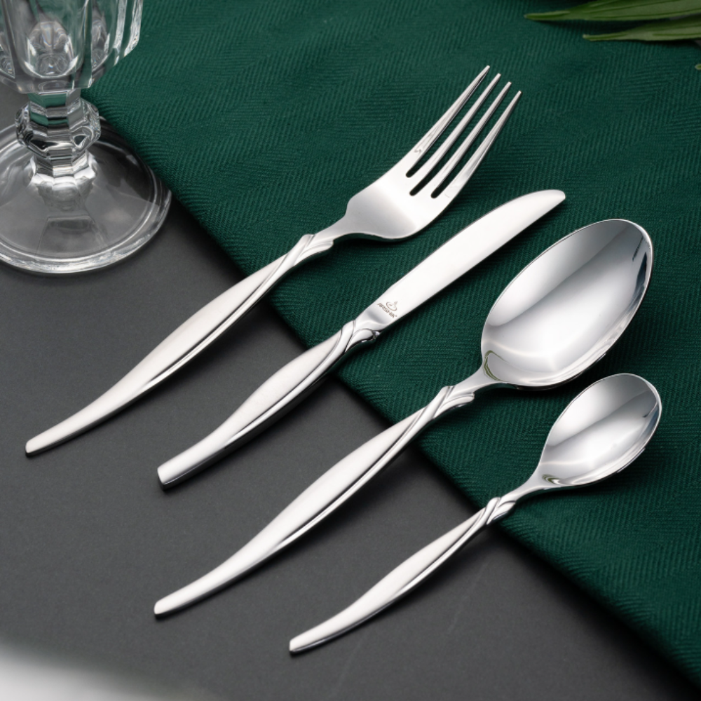 Arshia 95-Piece Stainless Steel Cutlery Set – Silver Flatware TM145S | Premium 18/10 Luxury Tableware for Dining & Entertaining