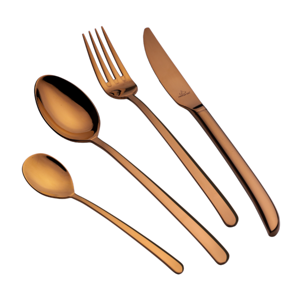 Arshia 95-Piece Rose Gold Cutlery Set – Premium 18/10 Stainless Steel Flatware | Elegant Tableware for Dining & Entertaining