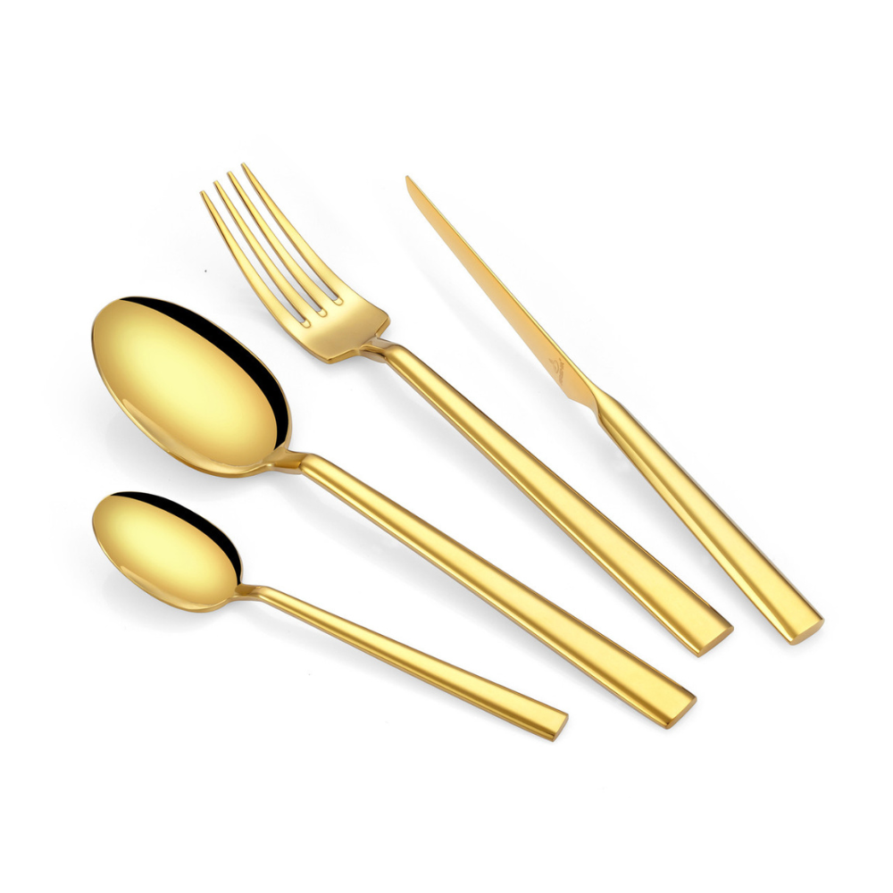 Arshia 95-Piece Gold Cutlery Set – Premium 18/10 Stainless Steel Flatware | Elegant Luxury Tableware for Dining & Entertaining