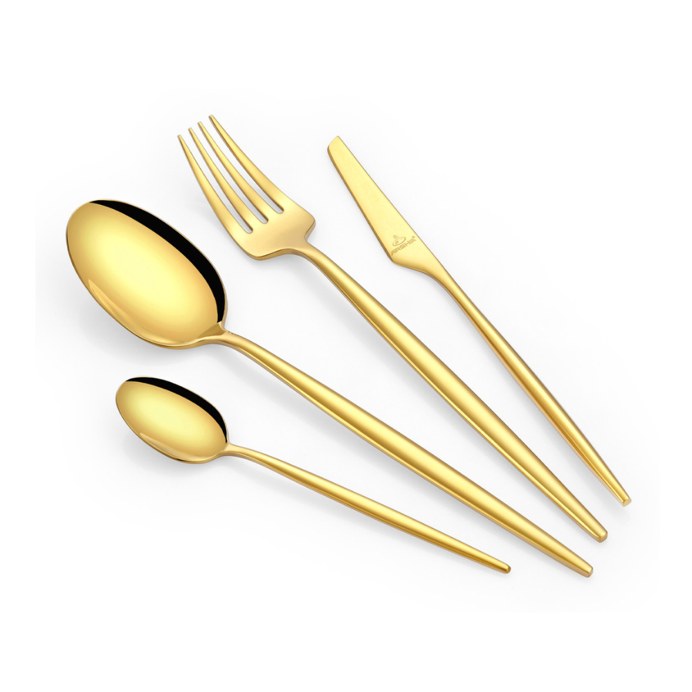 Arshia 95-Piece Gold Cutlery Set – Premium 18/10 Stainless Steel Flatware | Elegant Luxury Tableware for Dining & Entertaining