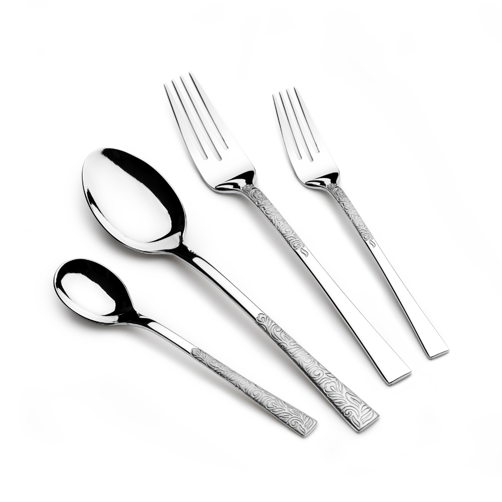 Arshia 95-Piece Silver Cutlery Set TM762S – Premium 18/10 Stainless Steel Flatware | Elegant Luxury Tableware