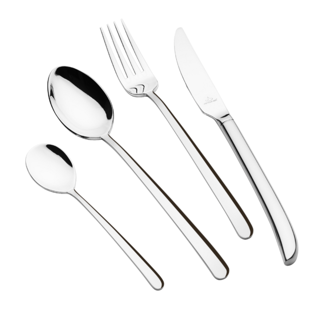 Arshia 95-Piece Silver Matte Cutlery Set – Premium 18/10 Stainless Steel Flatware | Elegant Modern Tableware for Dining & Entertaining