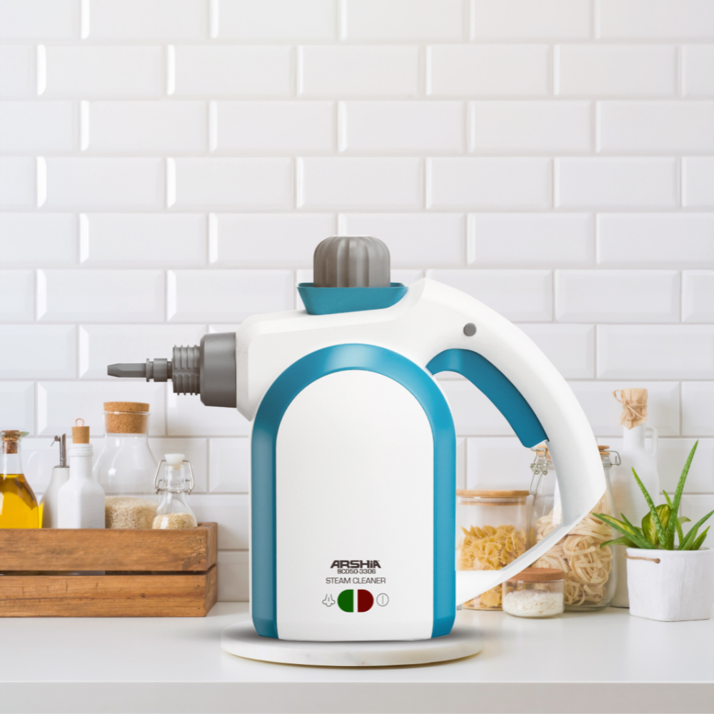 Arshia Steam Cleaner – 1000W, 3 Bar Pressure, Chemical-Free Cleaning, Compact & Lightweight, Multi-Surface Use