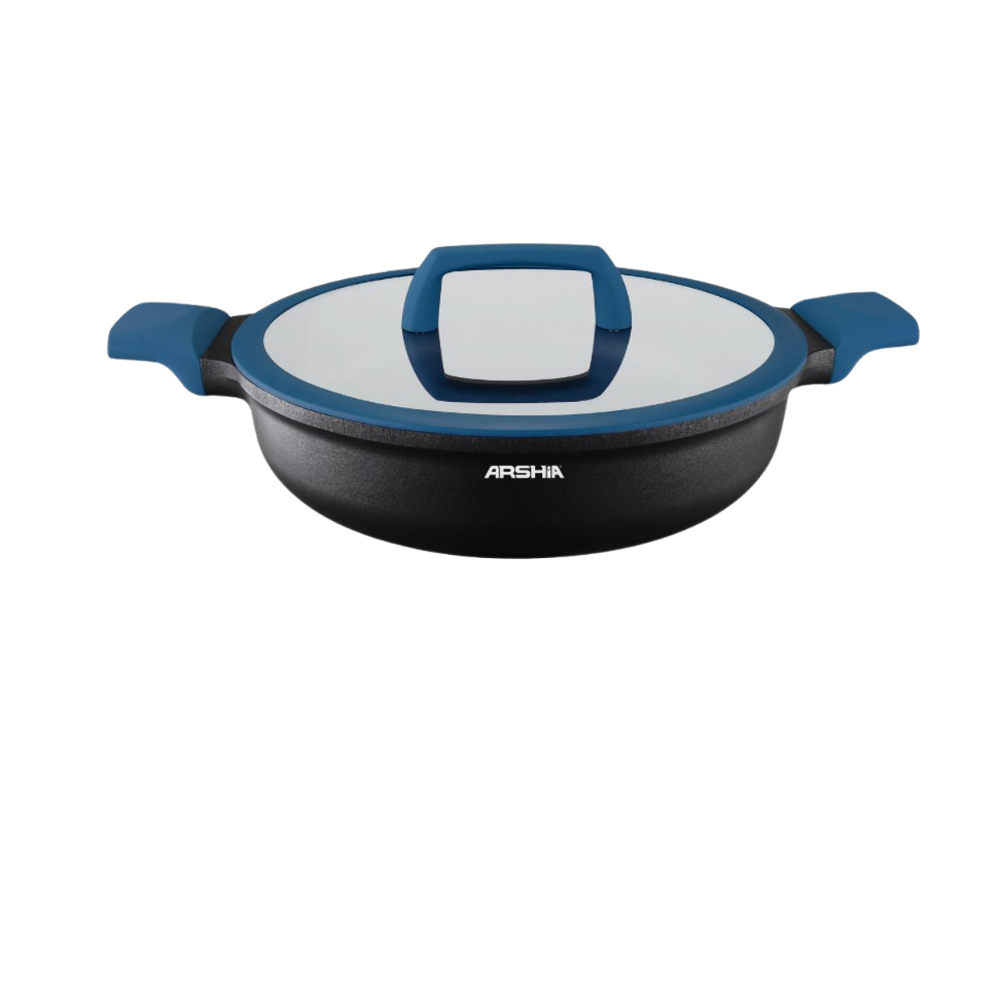 ARSHIA Frypan With Double Handle & Blue Lid 28cm