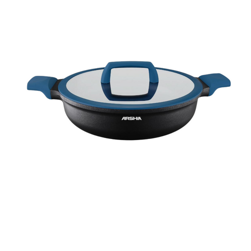 ARSHIA Frypan With Double Handle & Blue Lid 28cm
