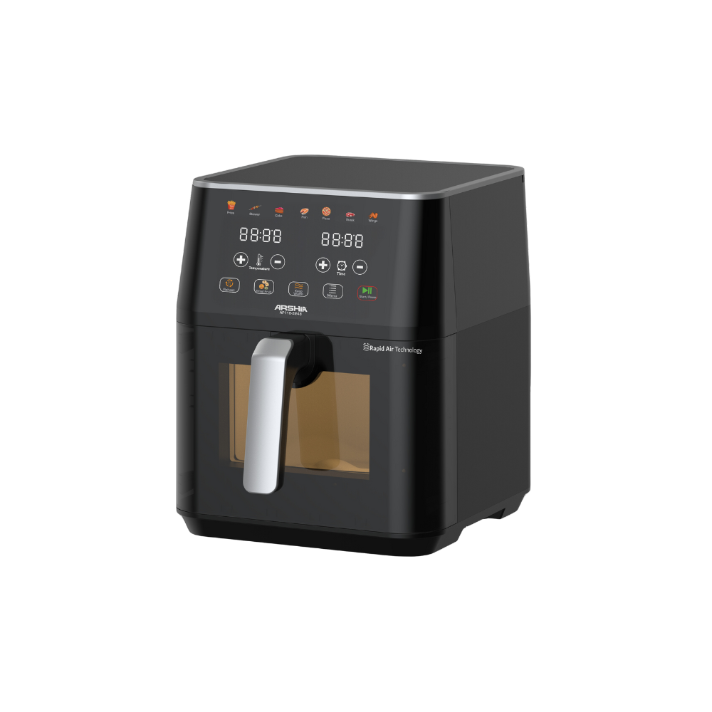 Arshia Cyclone Air Fryer 7.5L with Visible Window – Oil-Free Rapid Air Cooking