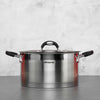 Arshia Stainless Steel Casserole with Glass Lid 24cm